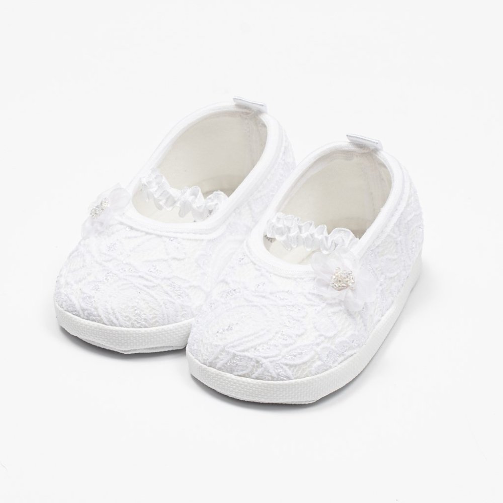 Dojčenské krajkové baletky capačky New Baby biela 0-3 m 116/122